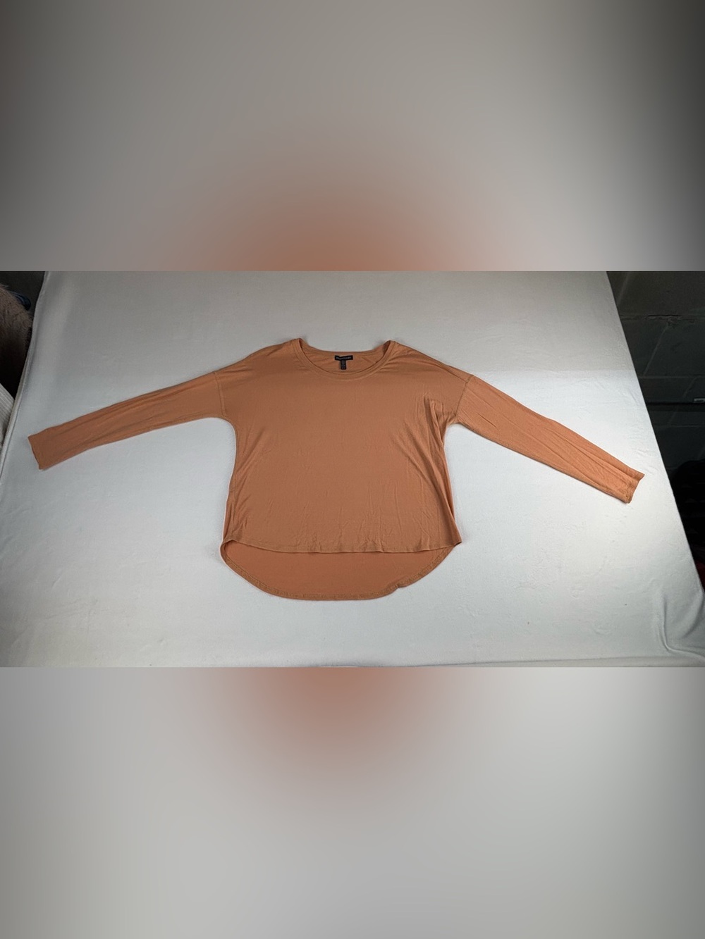 Eileen Fisher Long-Sleeve Scoop-Neck Top in Terracotta